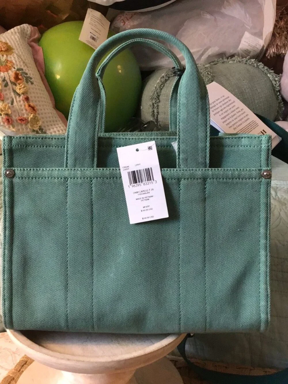 NWT Coach Cargo Tote Denim Ivy CBG46